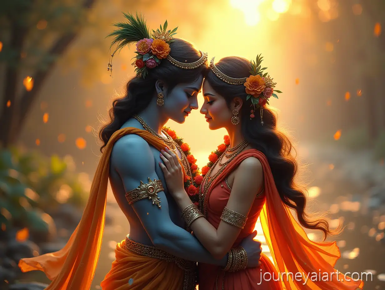 Radha-and-Krishna-Embracing-in-Divine-Love-and-Devotion