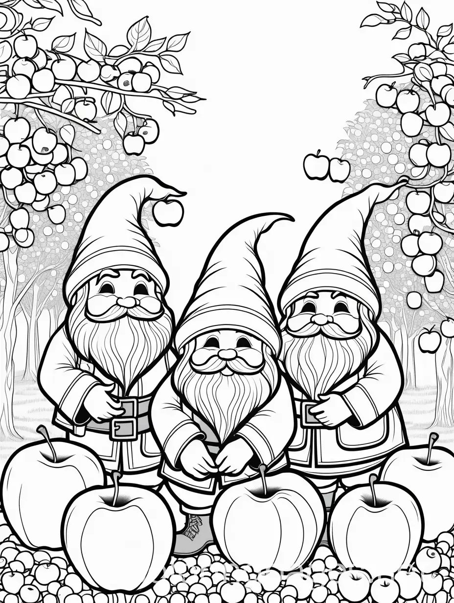 Fat-Fall-Gnomes-Picking-Apples-in-an-Apple-Orchard-Coloring-Page