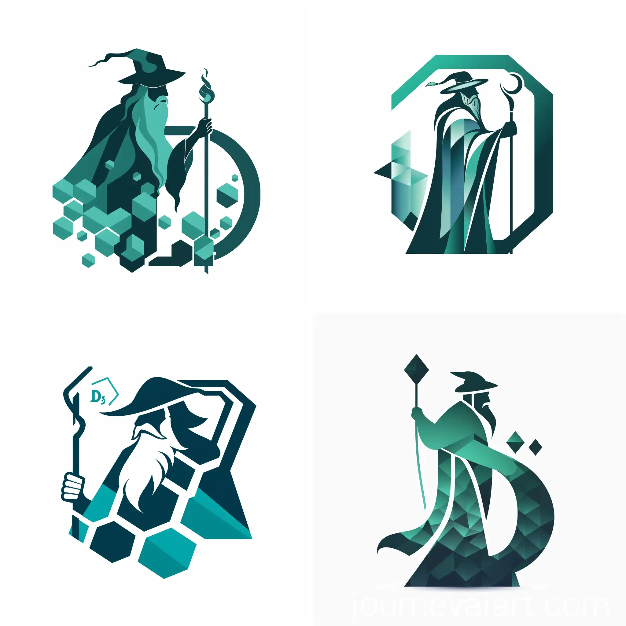 Abstract-Letter-D-Transforming-into-Wise-Druid-Logo-Design