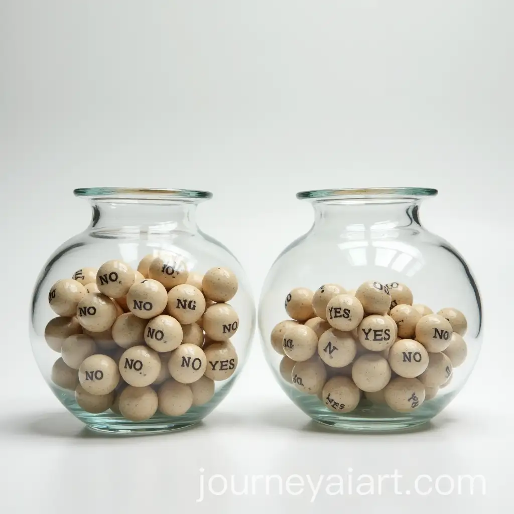 Hollow-Glass-Containers-Filled-with-No-and-Yes-Balls