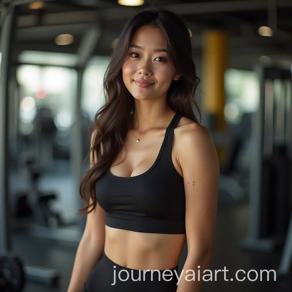 Cute-Asian-IG-Model-with-a-Beautiful-Face-in-the-Gym