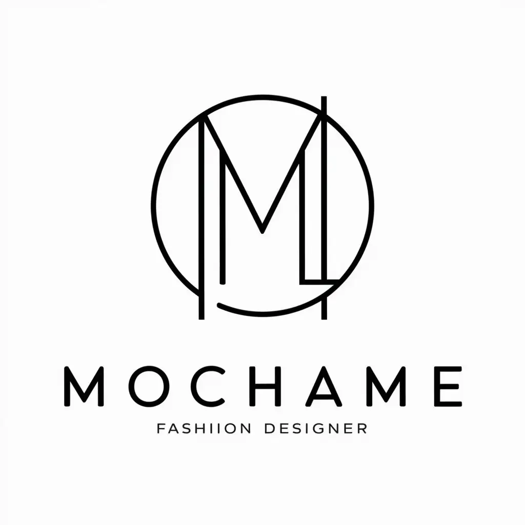 LOGO Design for Mochame Fashion Designer Theme with Clear Background