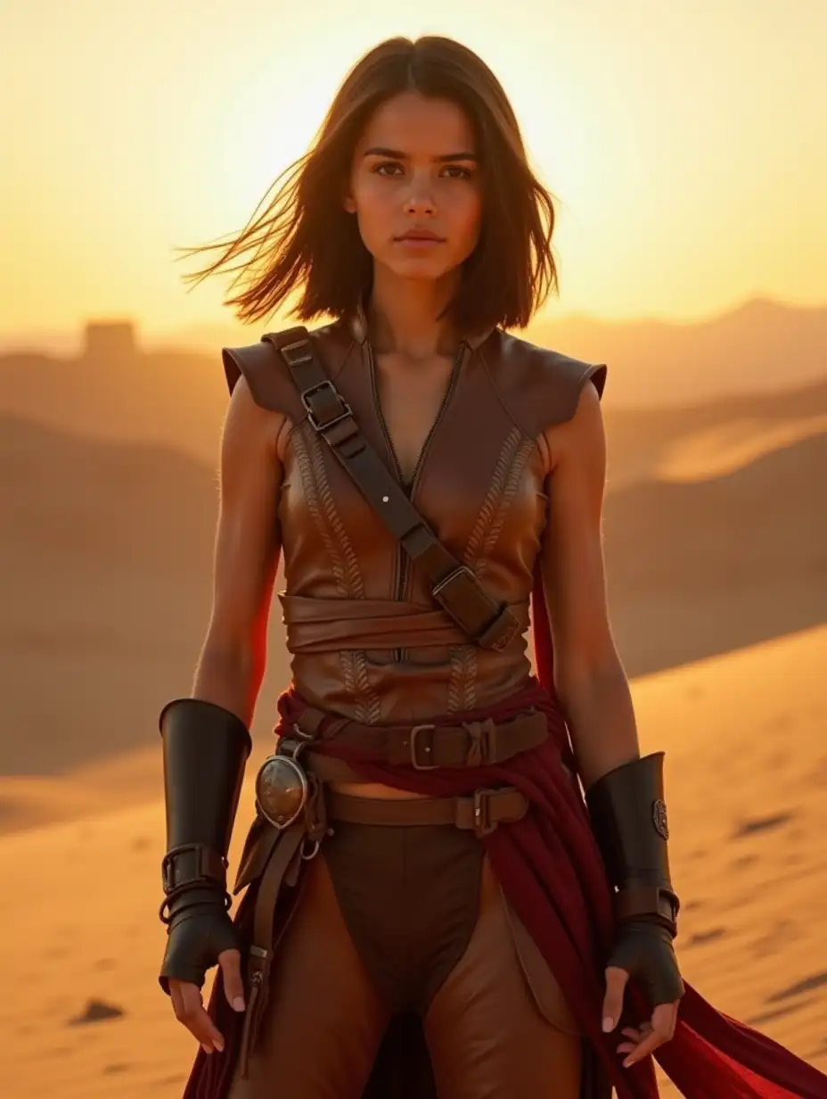 Dafne-Keen-as-Female-Dastan-in-Desert-with-Alamut-at-Sunset