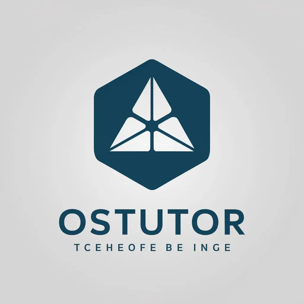 LOGO-Design-For-OSTutor-Modern-Hexagon-and-Triangle-Symbol-for-Technology-Industry