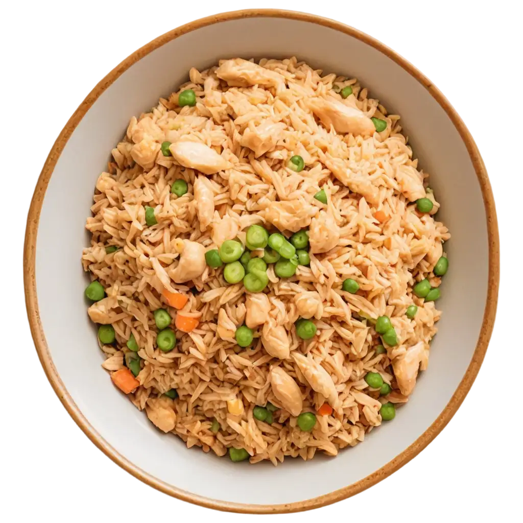 chicken fried rice top view