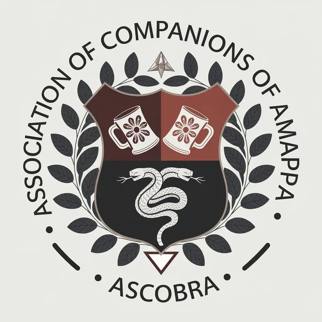 LOGO-Design-for-Association-of-Companions-of-Amap-ASCOBRA-Shield-with-Chopp-Mugs-and-DualHeaded-Snake