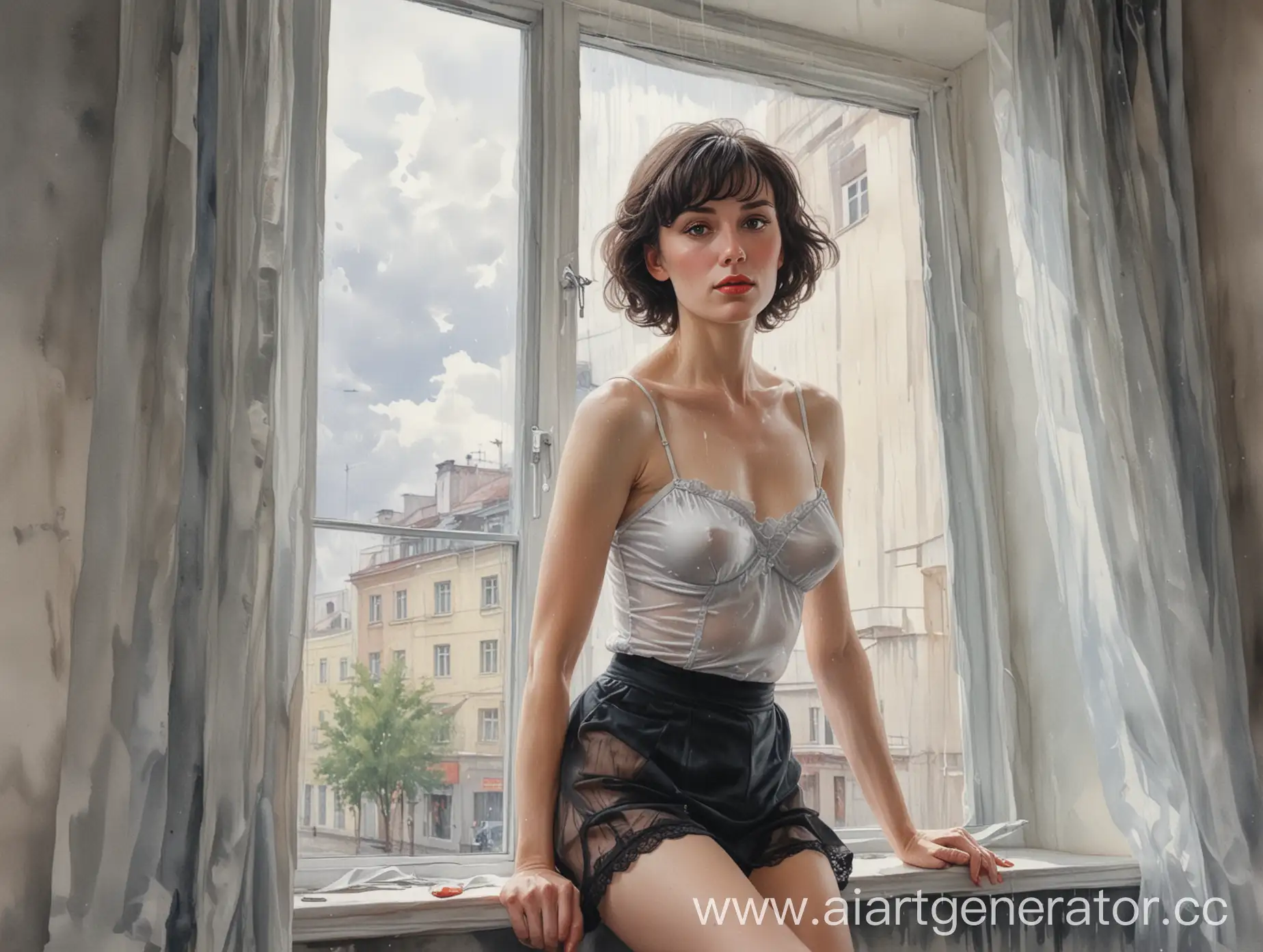 HyperAnorexic-Transgender-Figure-in-Soviet-Summer-City-Rain-Scene