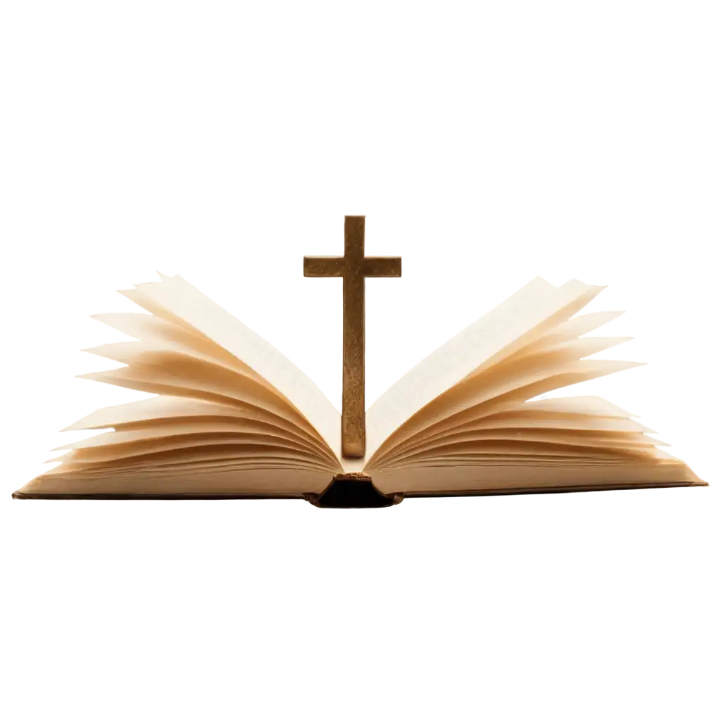 Opened-Book-with-Cross-on-Pages-PNG-Symbolic-Religious-Imagery-in-HighQuality-Format