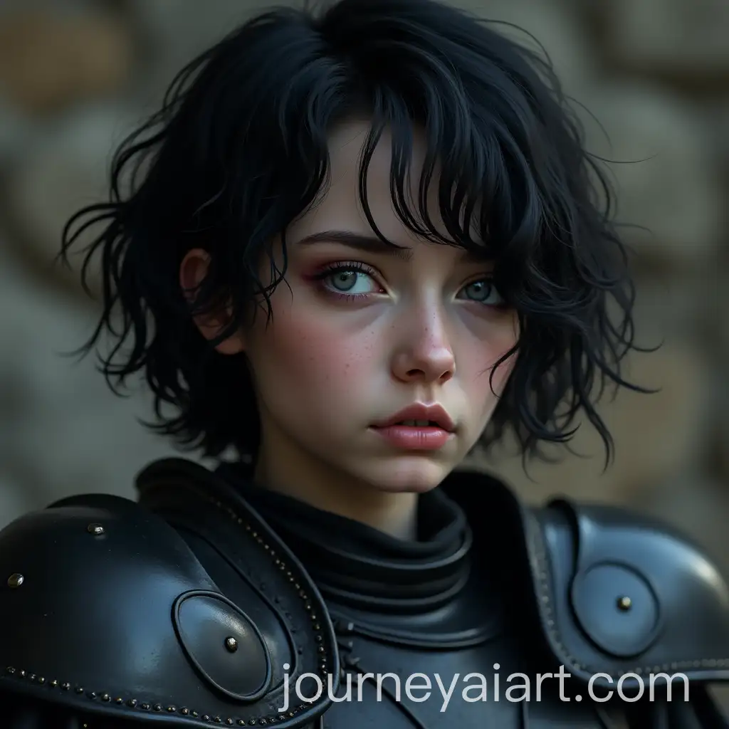 Young-Woman-in-Black-Fantasy-Armor-with-Intense-Gaze