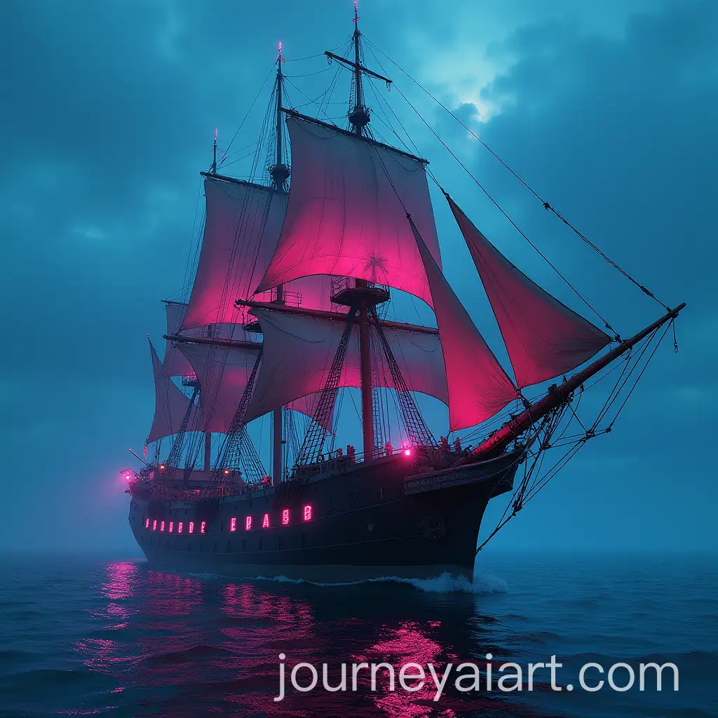 Cyberpunk-Flying-Dutchman-Schooner-with-Neon-Lighting-and-Torn-Sails