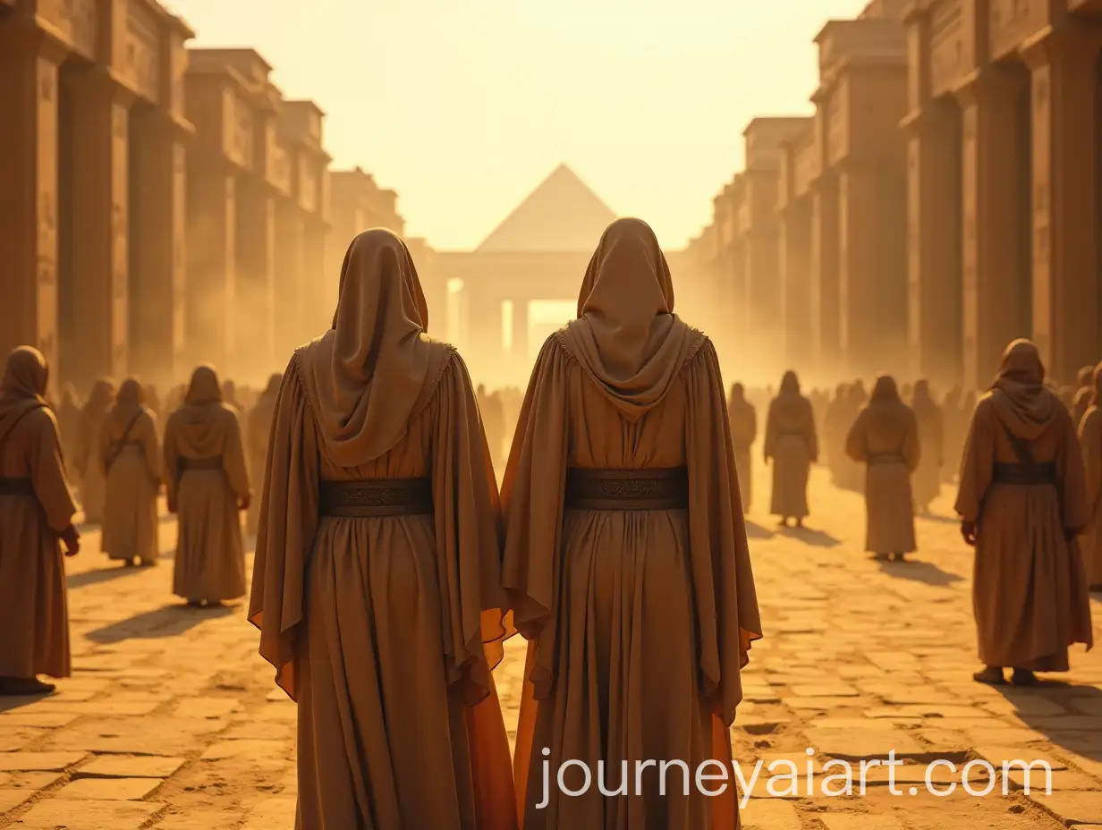 Two-Mysterious-Figures-in-Babylonian-City-Square-Surrounded-by-Onlookers