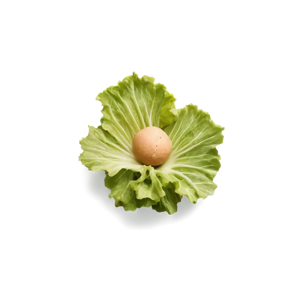 a nipple, on a bed of lettuce