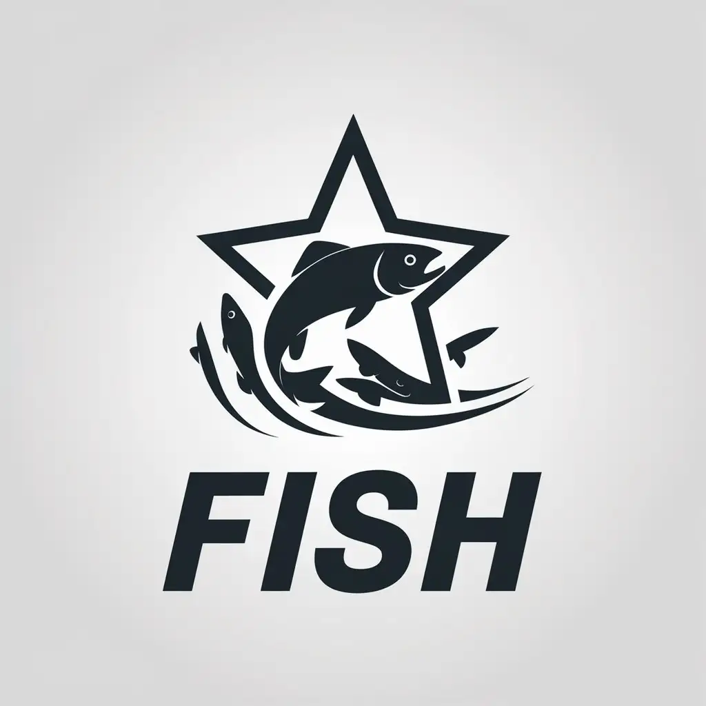 LOGO Design for Fish Star with Fish Symbol in Minimalistic Style for Sports Fitness