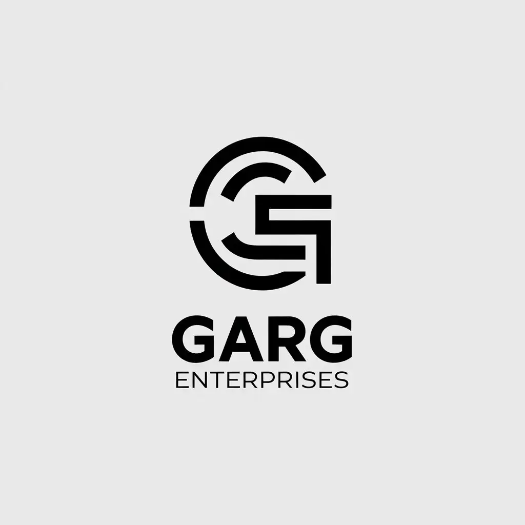 LOGO Design for GARG ENTERPRISES Modern G E Monogram with Clear Background