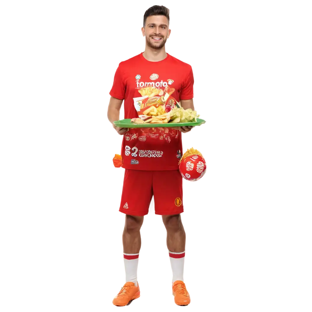 Soccer-Player-EatingSEO-PNG-Image-Scenarios-Balloons-in-Tomato-Sauce-with-Fries-PNG-Unique-and-Fun-Image-for-Creative-Projects