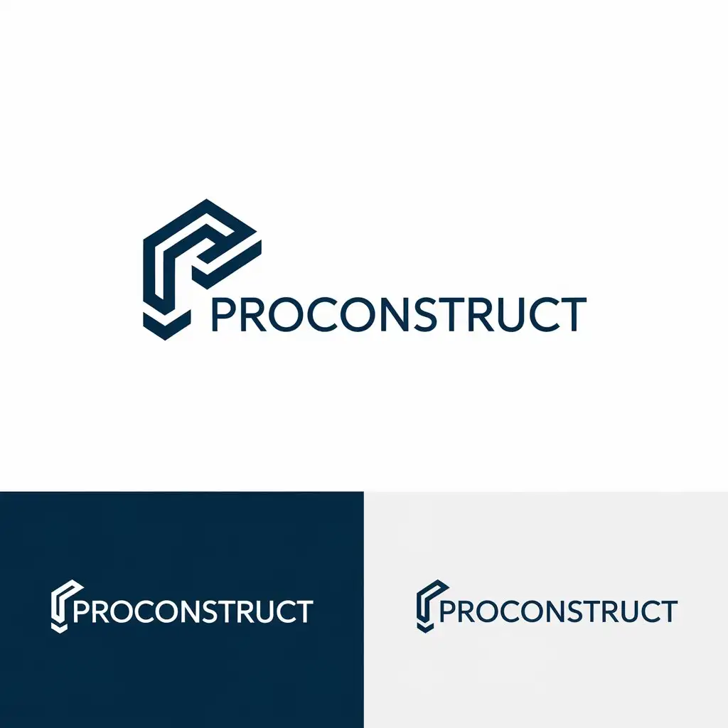 LOGO Design for ProConstruct Modern Professional with Construction Elements and Bold Typography