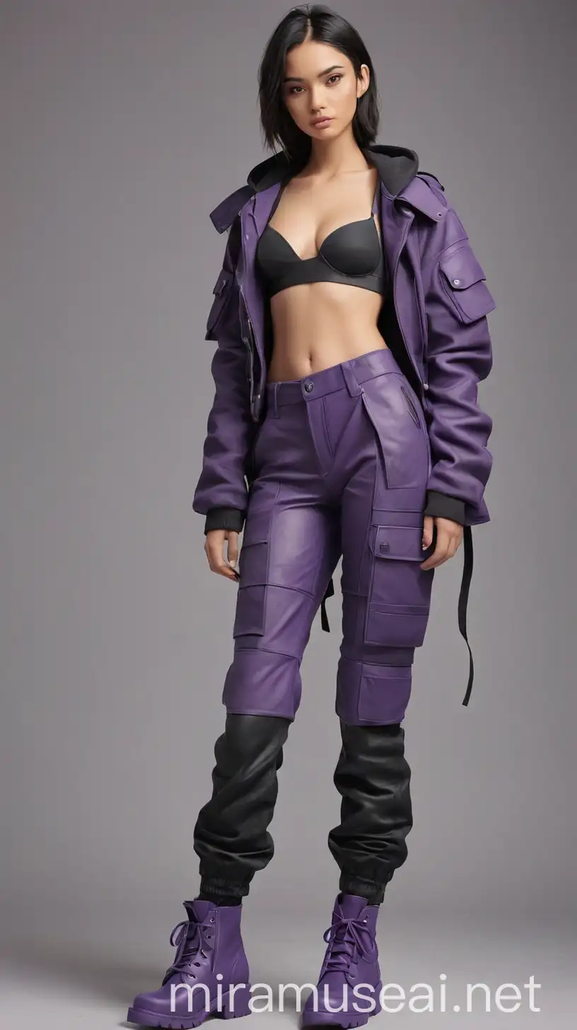 AvantGarde Fashion Pieces Experimental Designs in Purple and Black