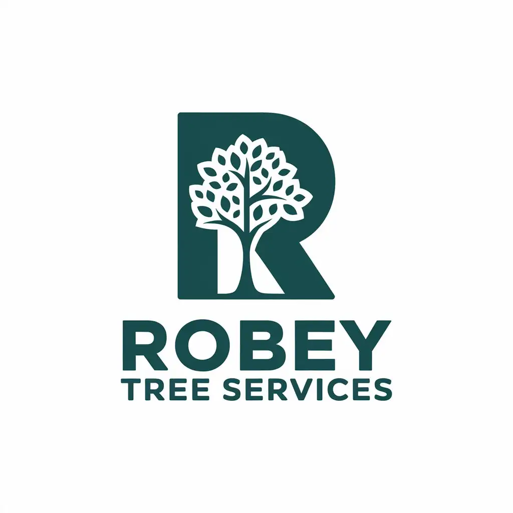 LOGO Design For Robey Tree Services Elegant Tree Symbolism in Vector Art