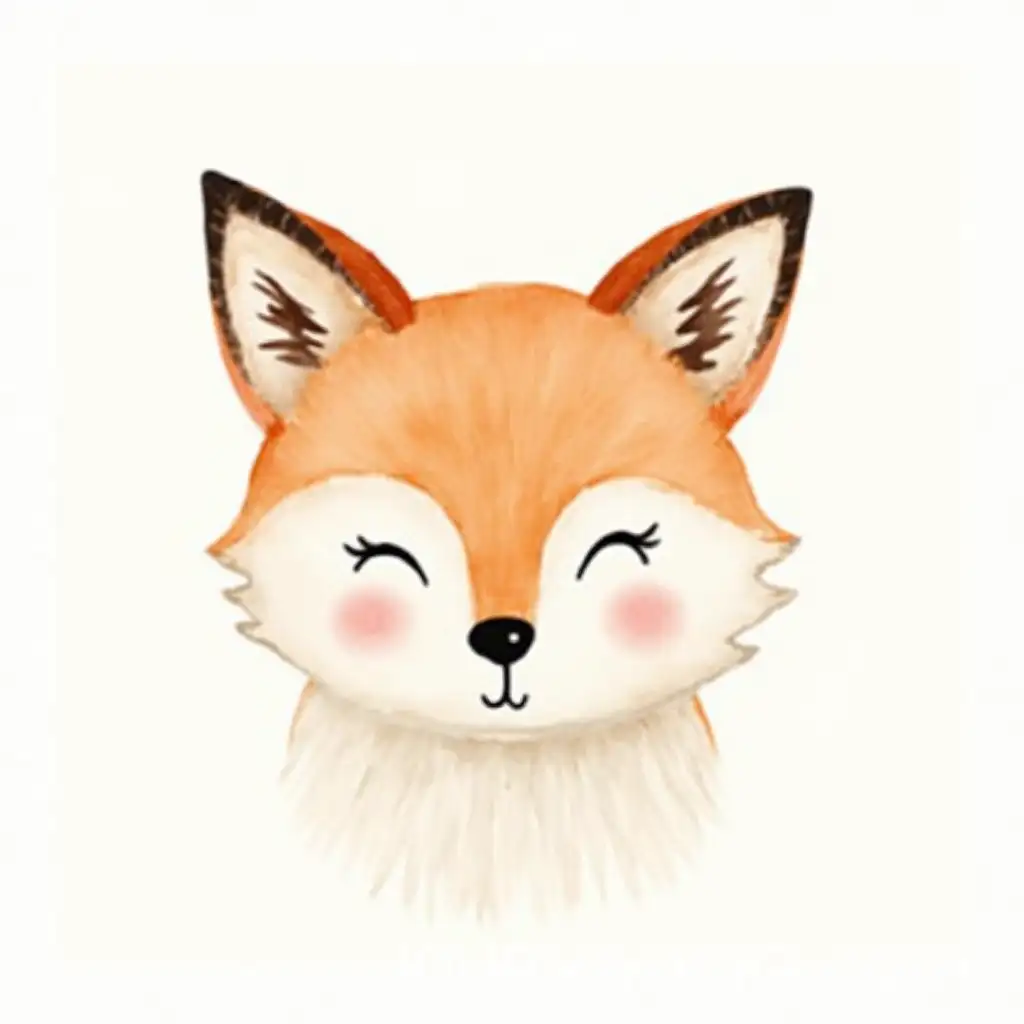 Cute-Fox-Head-Watercolor-Illustration-Template