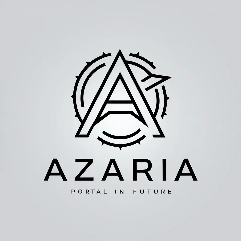 LOGO Design For Azaria Futuristic Portal Symbol in Vector Format