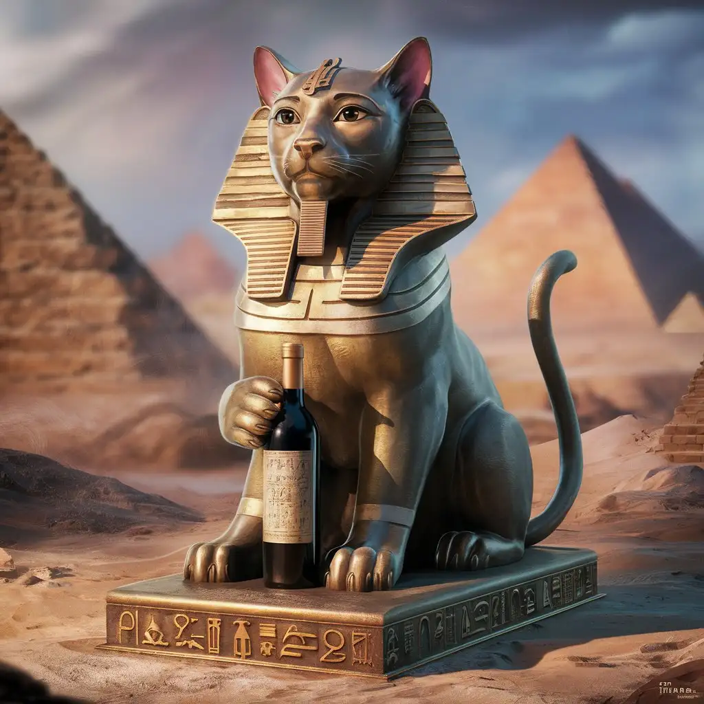 3D-Egyptian-Sphinx-Cat-Statue-with-Bottle