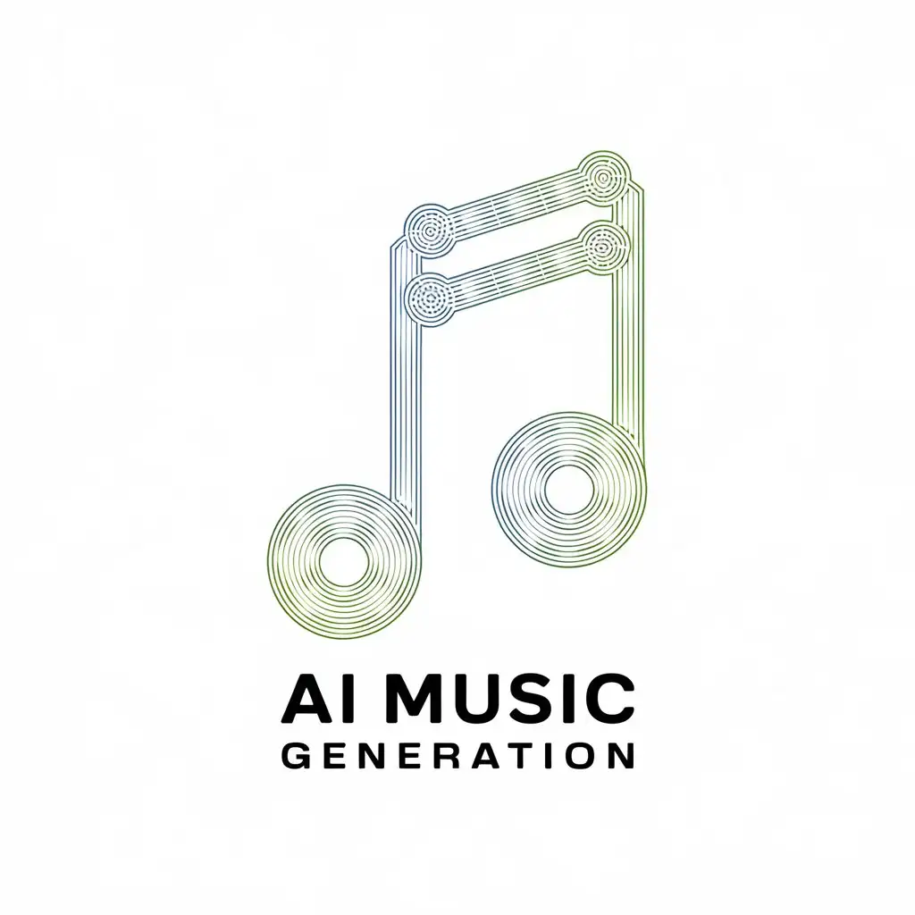 a vector logo design,with the text "AI Music Generation", main symbol:music,Moderate,clear background