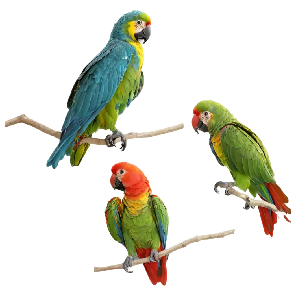 Playful-Baby-Birds-and-Colorful-Parrots-PNG-Bundle-Perfect-for-4K-Quality-Educational-and-Animated-Projects
