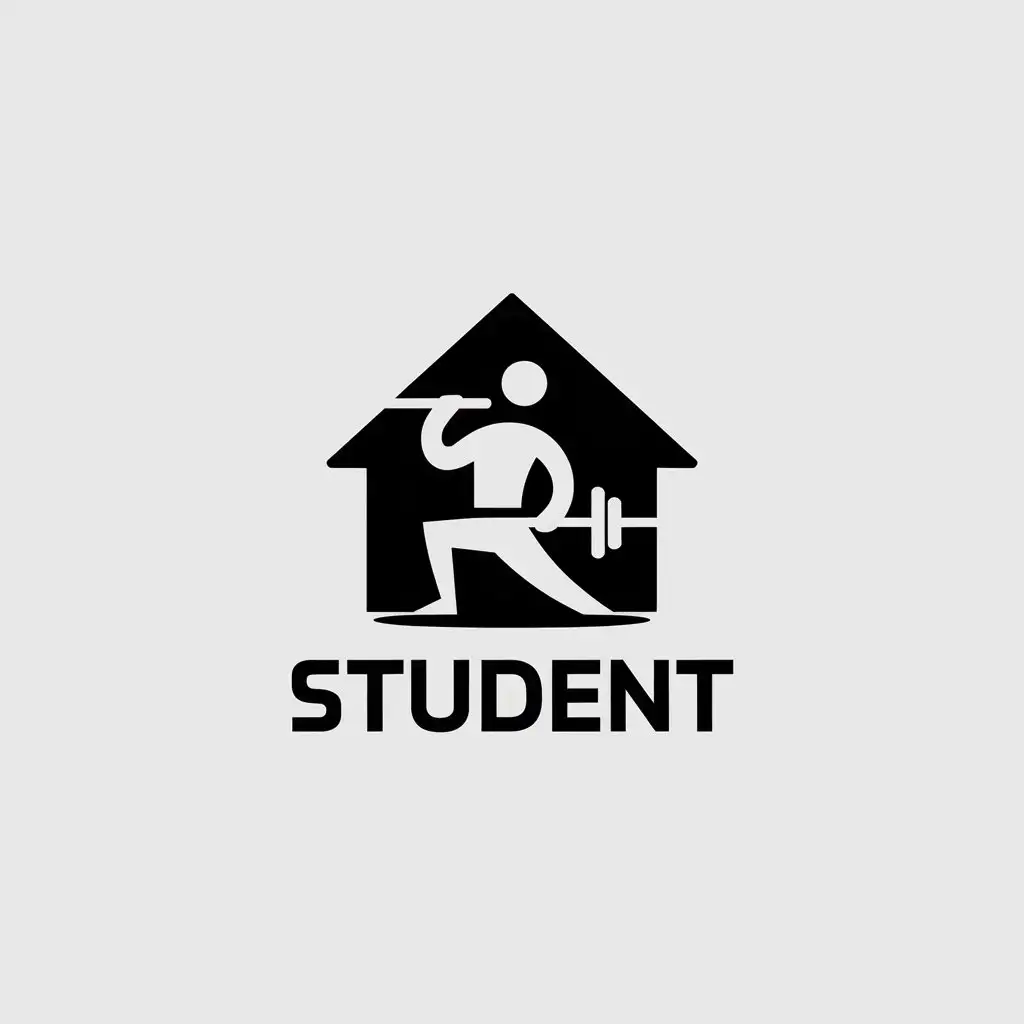 LOGO-Design-For-Student-Sketch-of-a-Home-Workout-Enthusiast-Minimalistic-Clear-Background