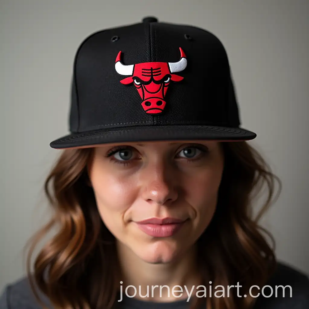 Woman-Wearing-Black-and-Red-Chicago-Bulls-Snapback-Hat