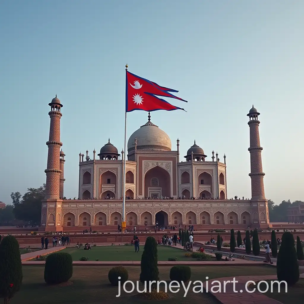 Nepal-Flag-Displayed-on-Top-of-the-Taj-Mahal