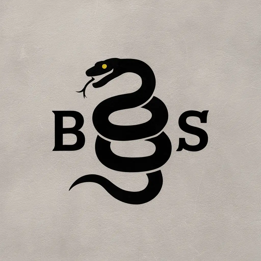 LOGO Design for BS Black Snake Vector Logo Design with Clear Background