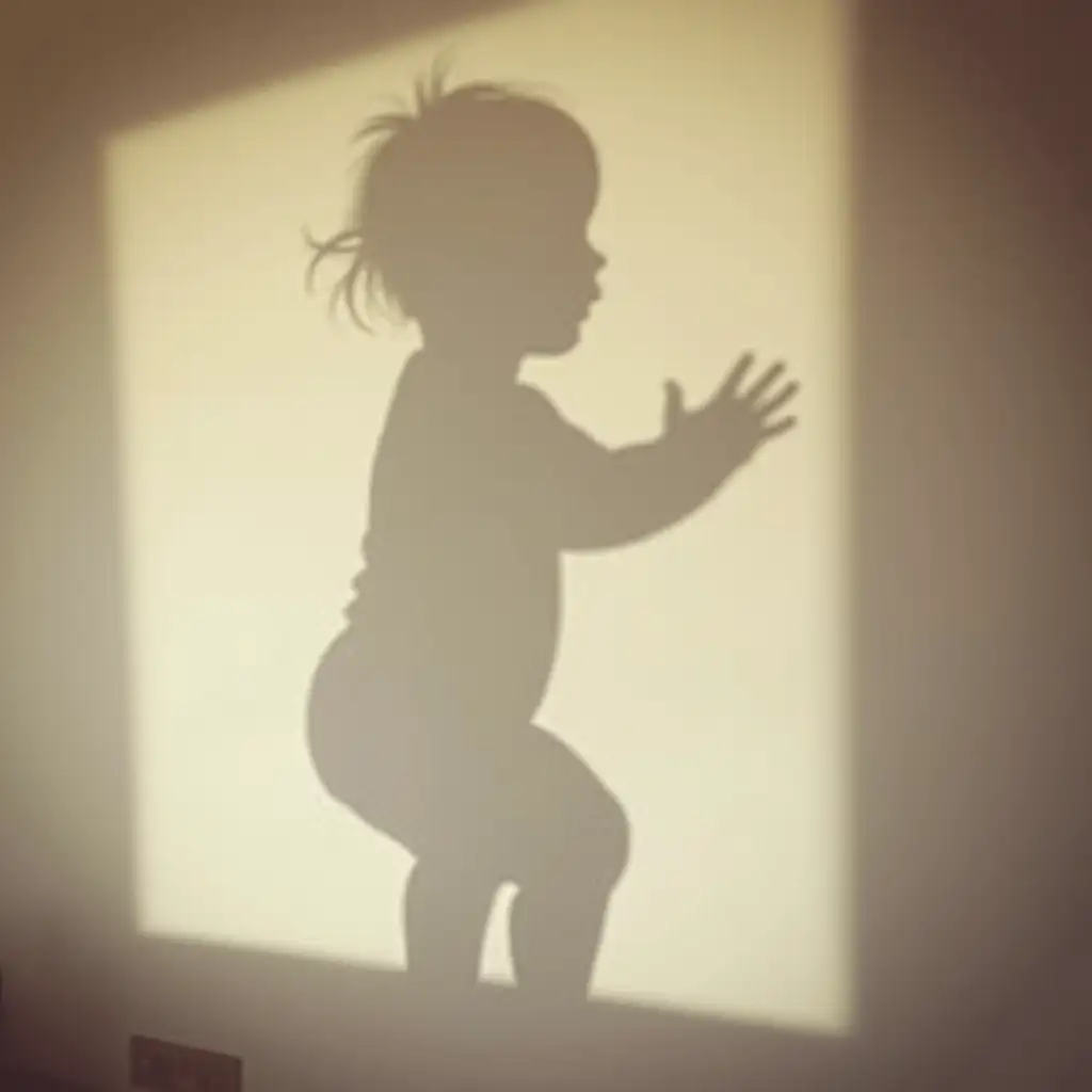 Born baby shadow on wall picture