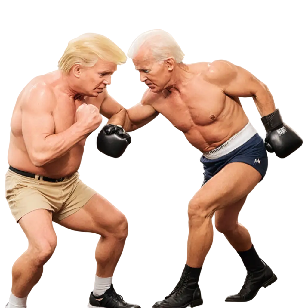 Dynamic-PNG-Image-of-Buff-Donald-Trump-Punching-Joe-Biden-for-Political-Commentary