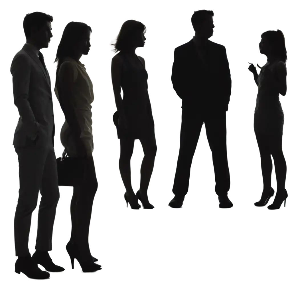 Silhouettes-of-Confused-People-PNG-Image-for-Versatile-Use