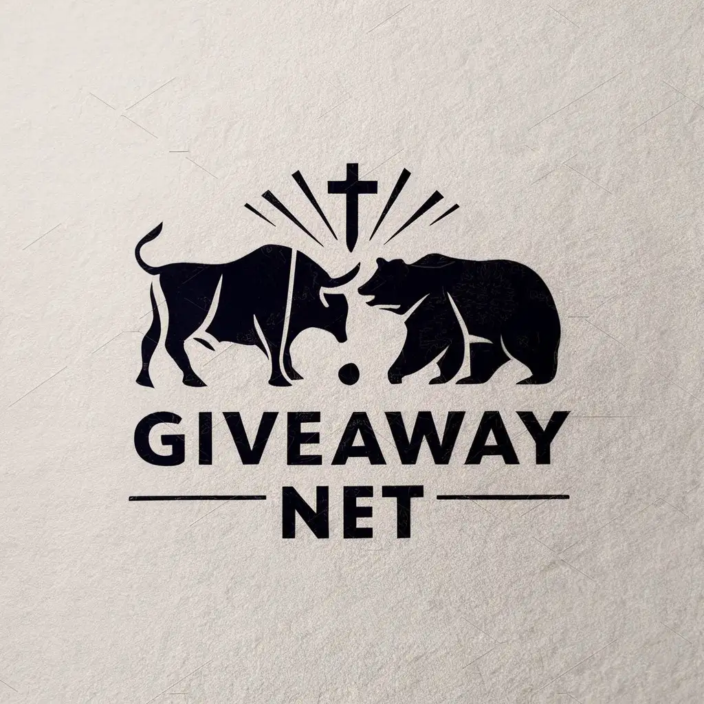 LOGO-Design-For-GiveAway-Net-Vector-Logo-with-Bull-Bear-and-Moderate-Symbols-for-the-Religious-Industry