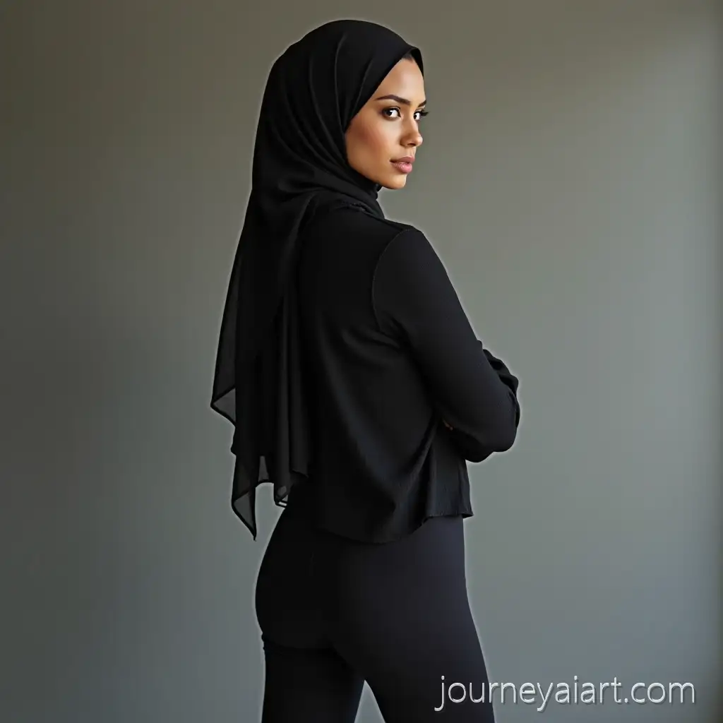 Woman-in-Hijab-andAI-Image-Expansion-Black-Tights-in-Modern-Fashion-Setting