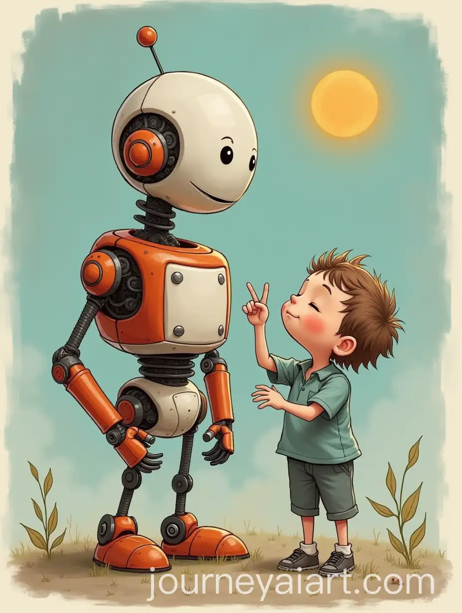 Child-and-Robot-Holding-Head-in-Imaginative-Scene