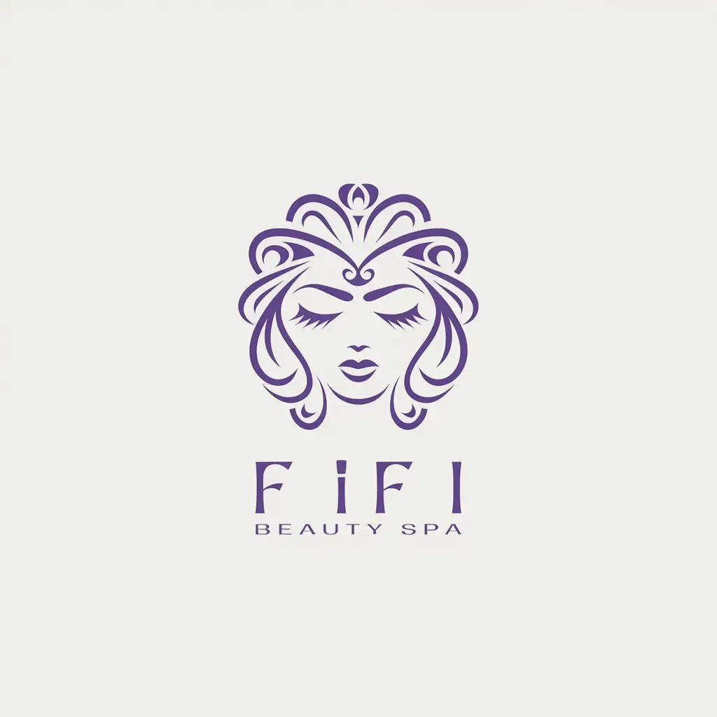 LOGO Design for FIFI Elegant Face Symbol for Beauty Spa Industry with Clear Background