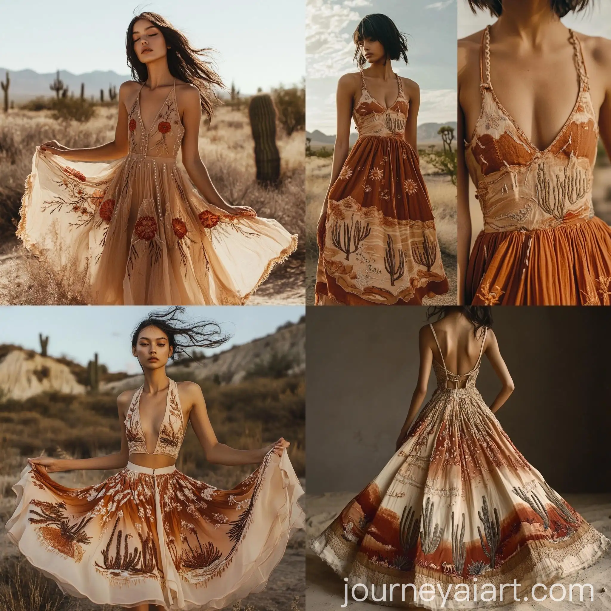 Luxurious-DesertInspired-Ballerina-Dress-with-Embroidered-Saguaro-and-Desert-Landscape-Accents
