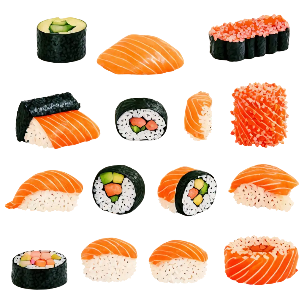 Vivid-Cartoon-Sushi-and-Rolls-PNG-Images-for-HighQuality-Digital-Use