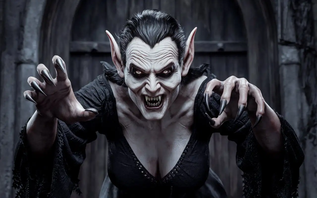 Menacing-Vampire-Woman-in-a-Gothic-Eerie-Setting