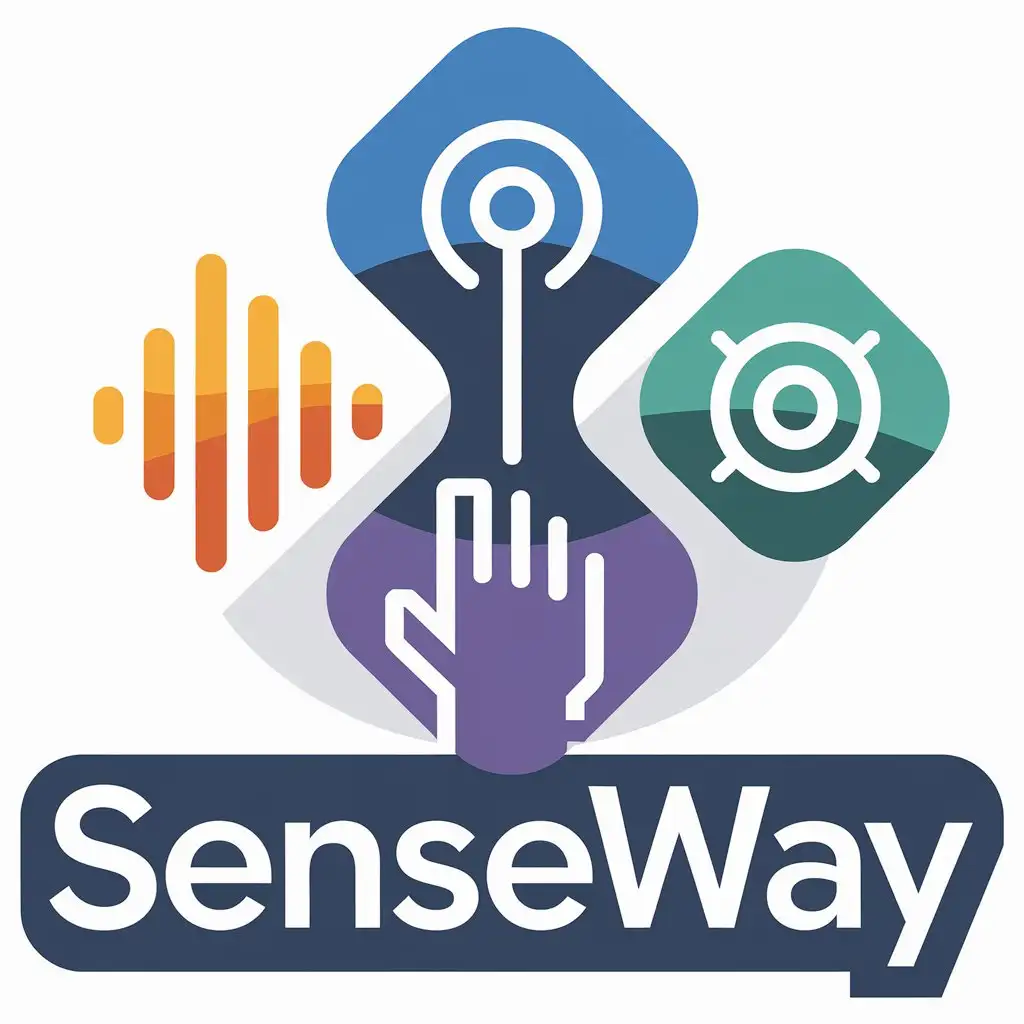 LOGO Design for SenseWay Sound and Sensory Pathways in Clear Background