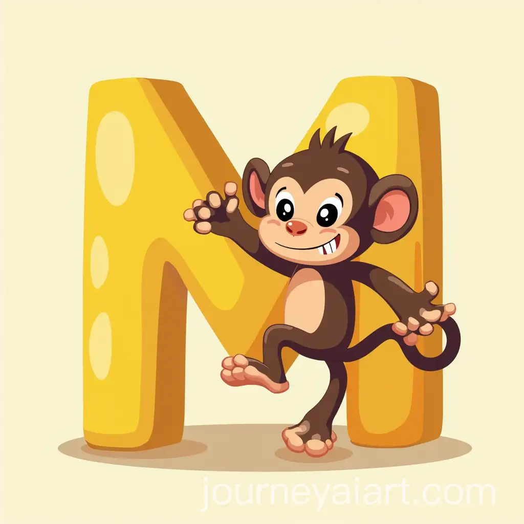 Cartoon-Logo-Design-M-Shaped-Banana-with-Grumpy-Monkey