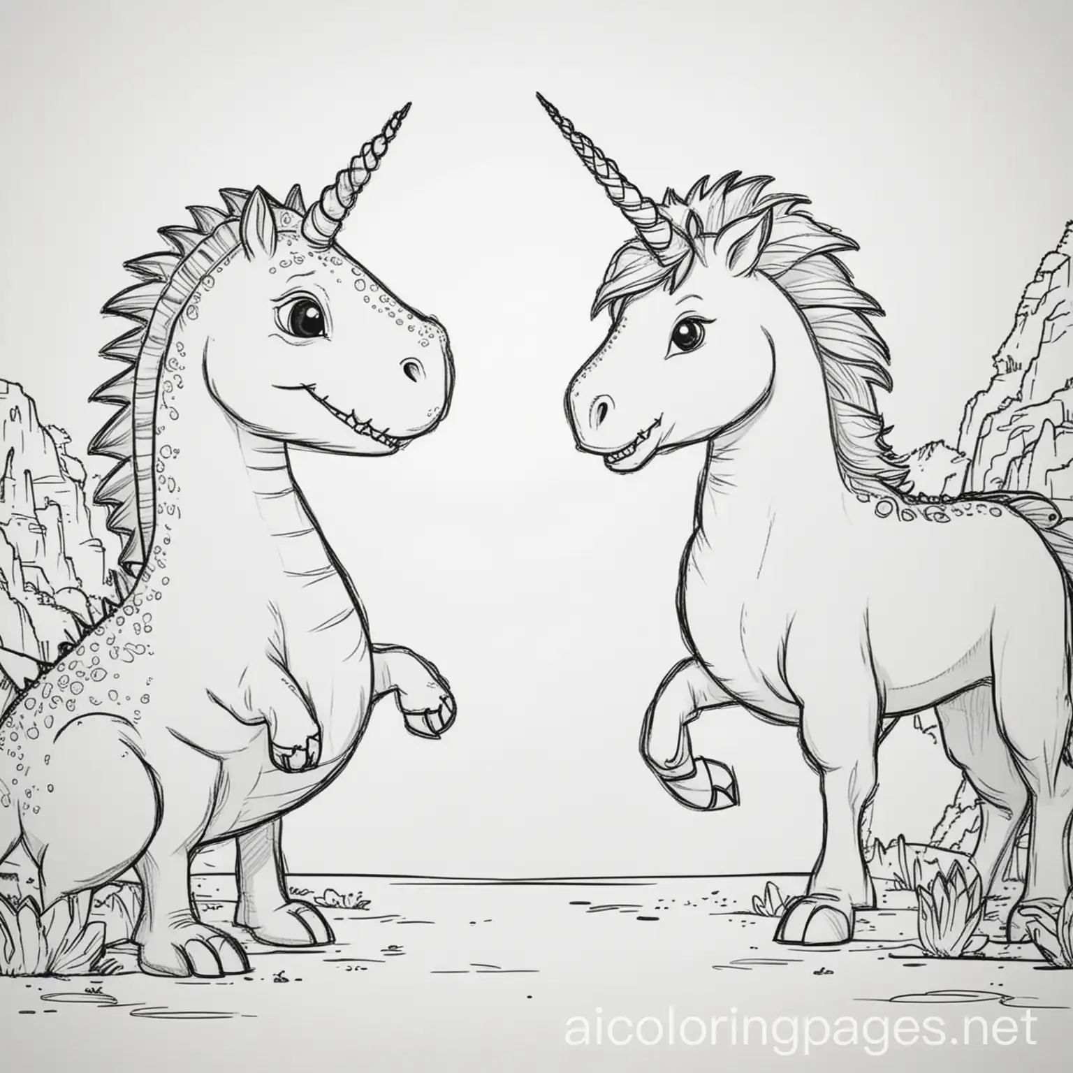 Dinosaur-and-Unicorn-Conversation-Coloring-Page-for-Kids