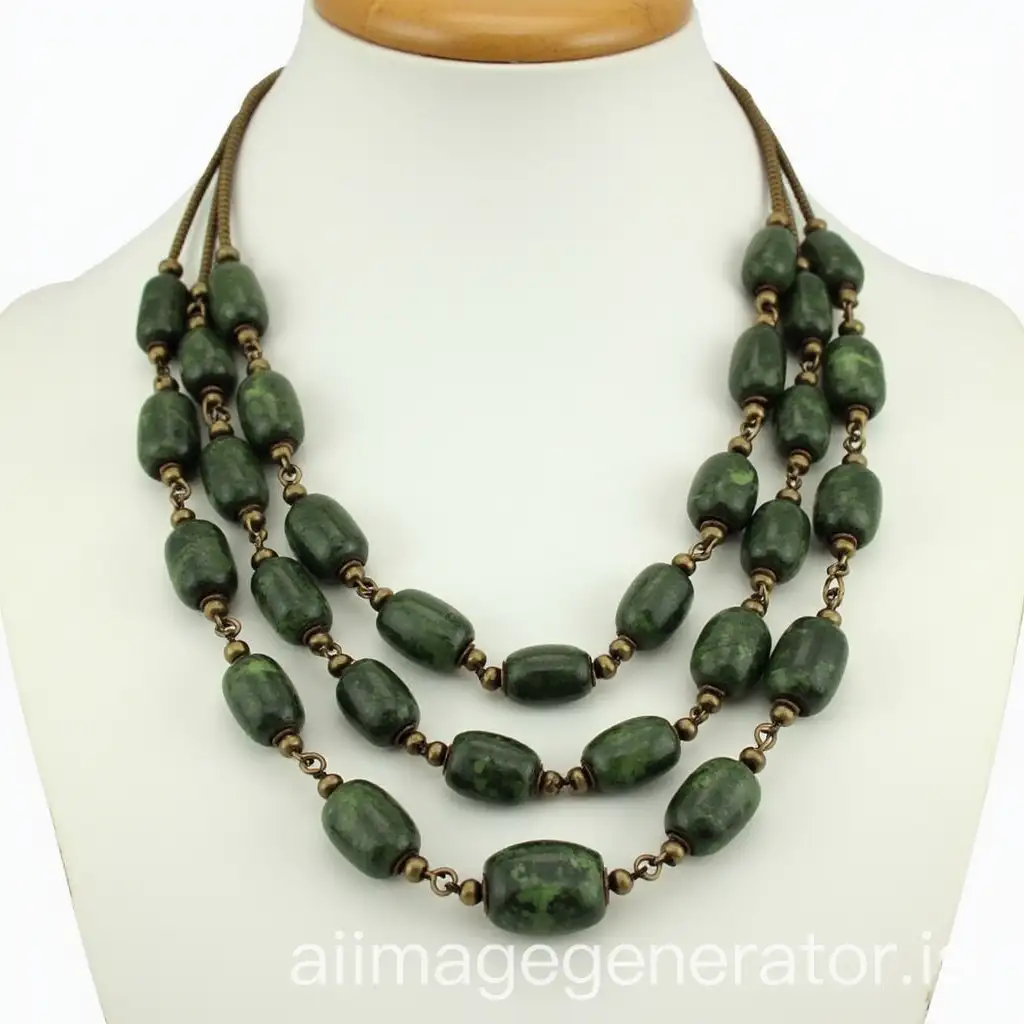 MultiLayer-Green-Natural-Stone-Necklace-with-NonRust-Steel-Design