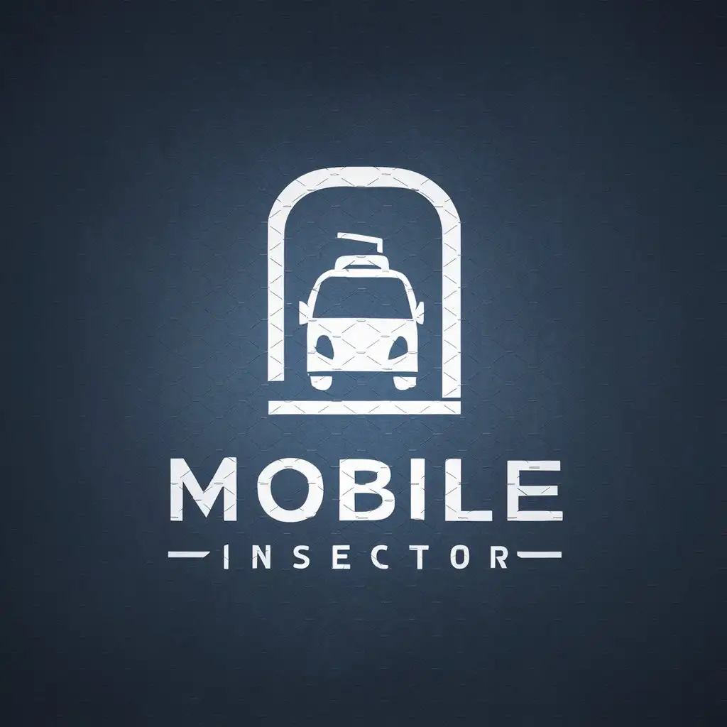 a vector logo design,with the text "Mobile inspector", main symbol:van in portal,Moderate,be used in Technology industry,clear background