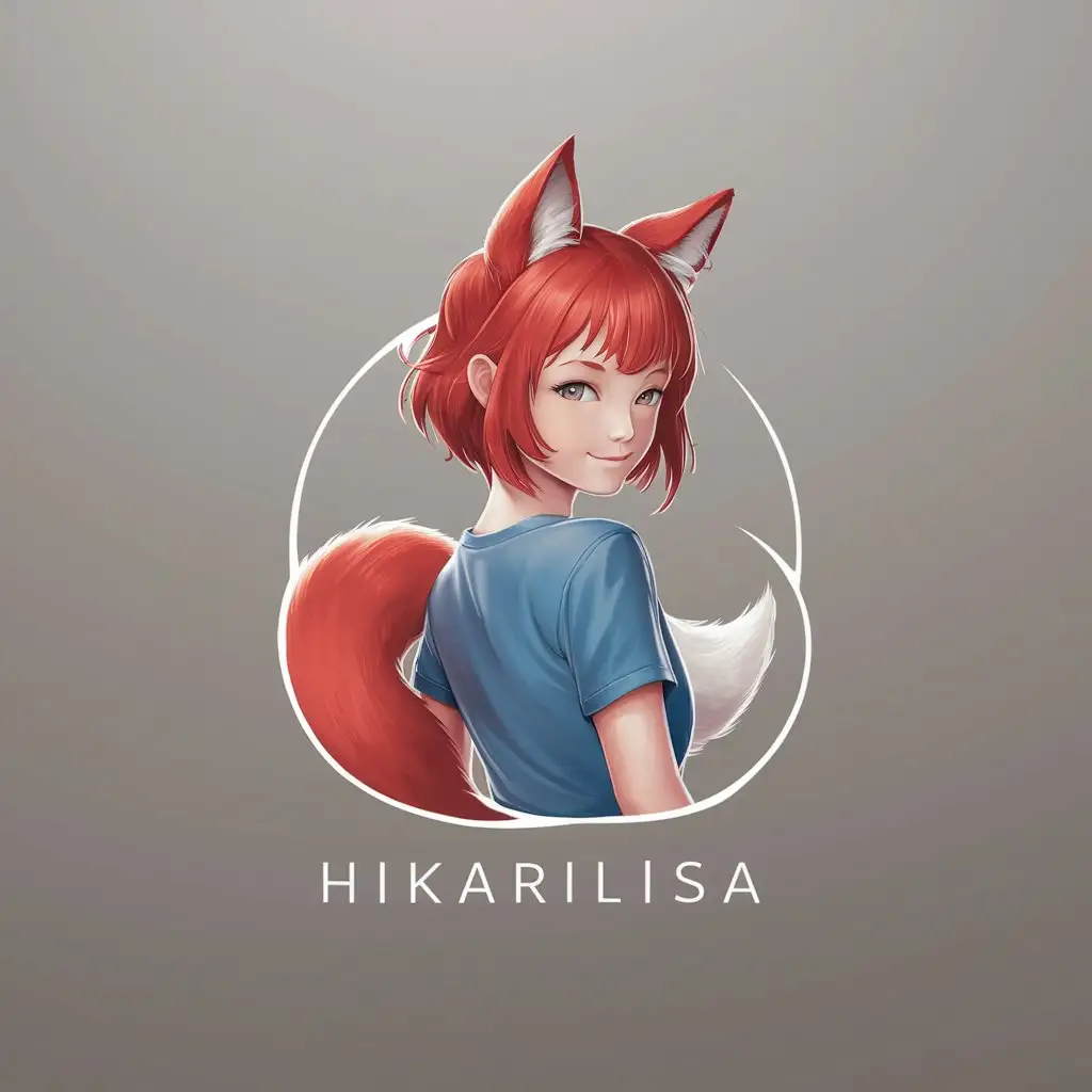 LOGO-Design-for-HikariLisa-RedHaired-Kitsune-Girl-with-Minimalist-Style