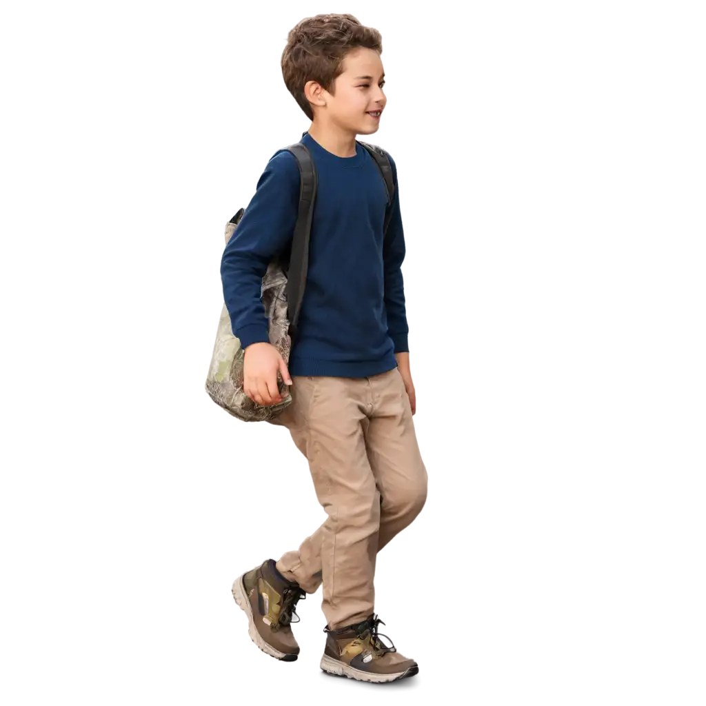 Photo of a boy carrying a bag