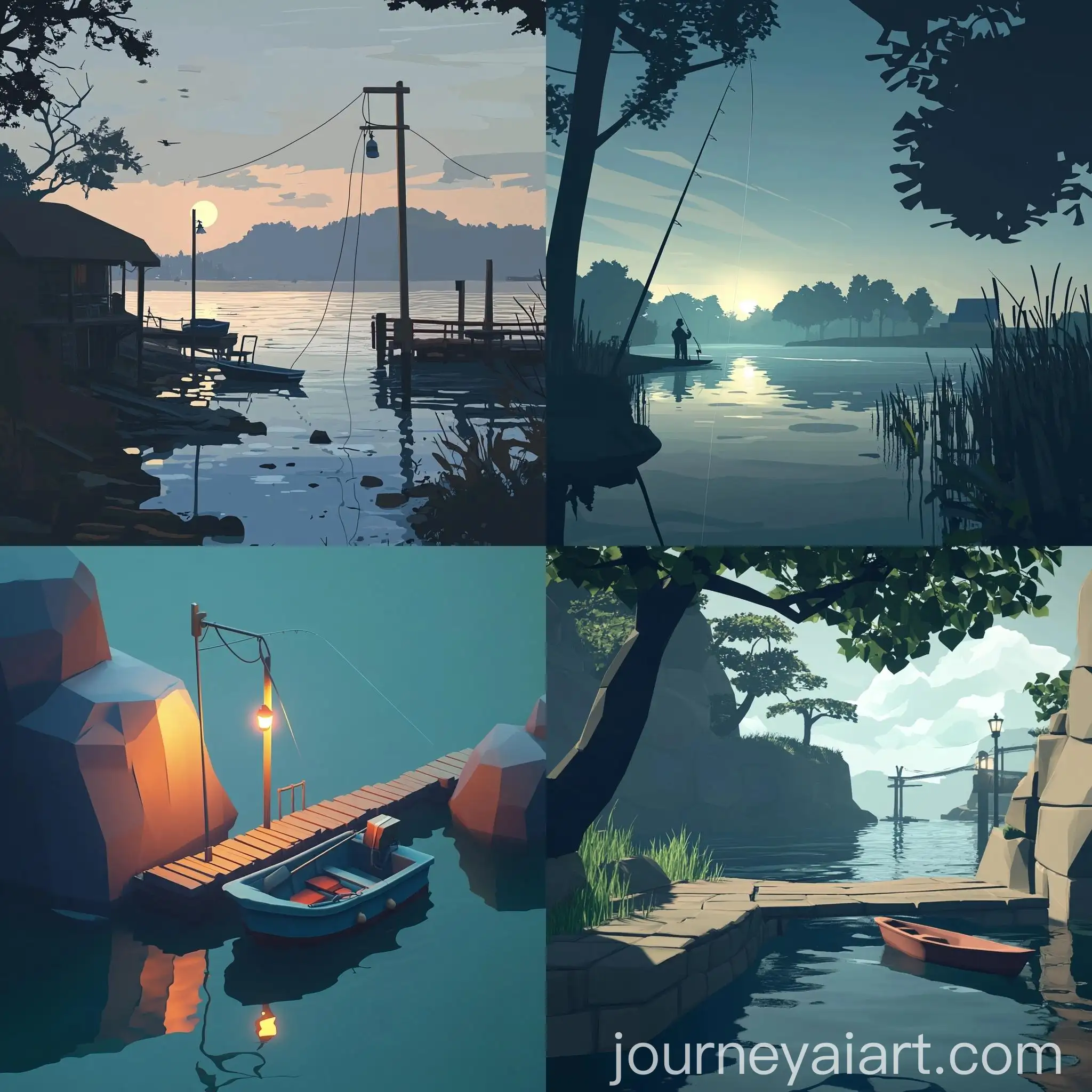 Fishing-Game-Location-with-Flat-Style-and-Realism-Elements