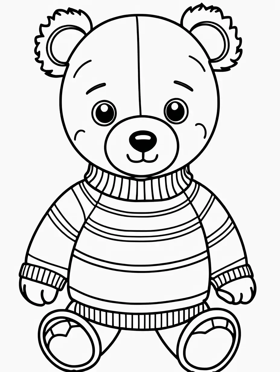 Simple Teddy Bear Coloring Page for Toddlers